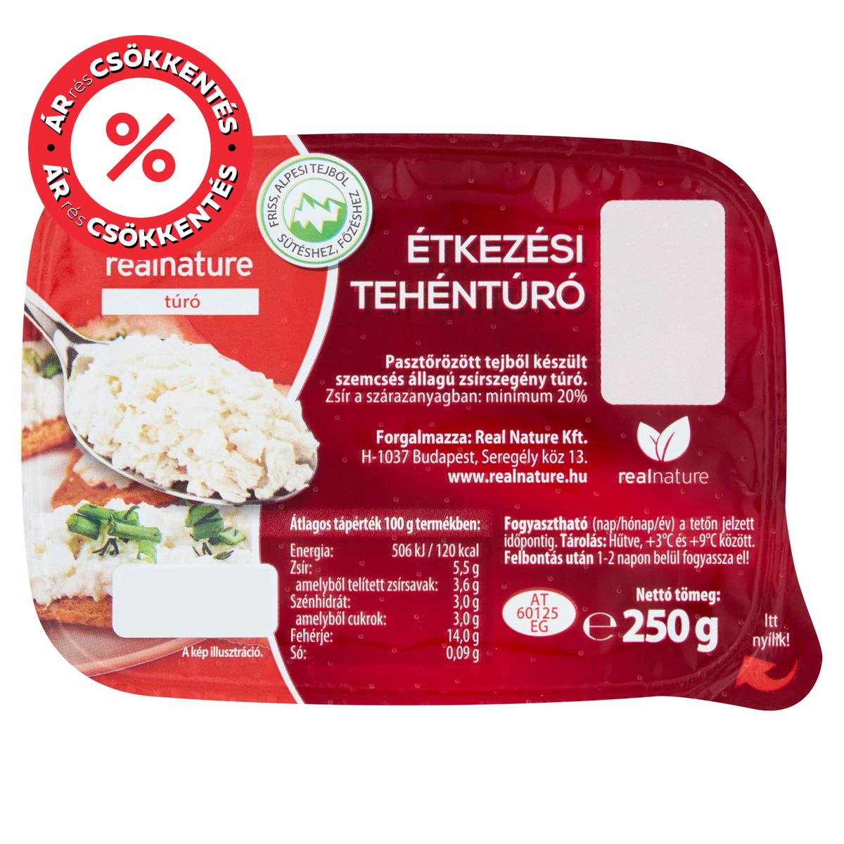Real Nature Zsírszegény étkezési tehéntúró