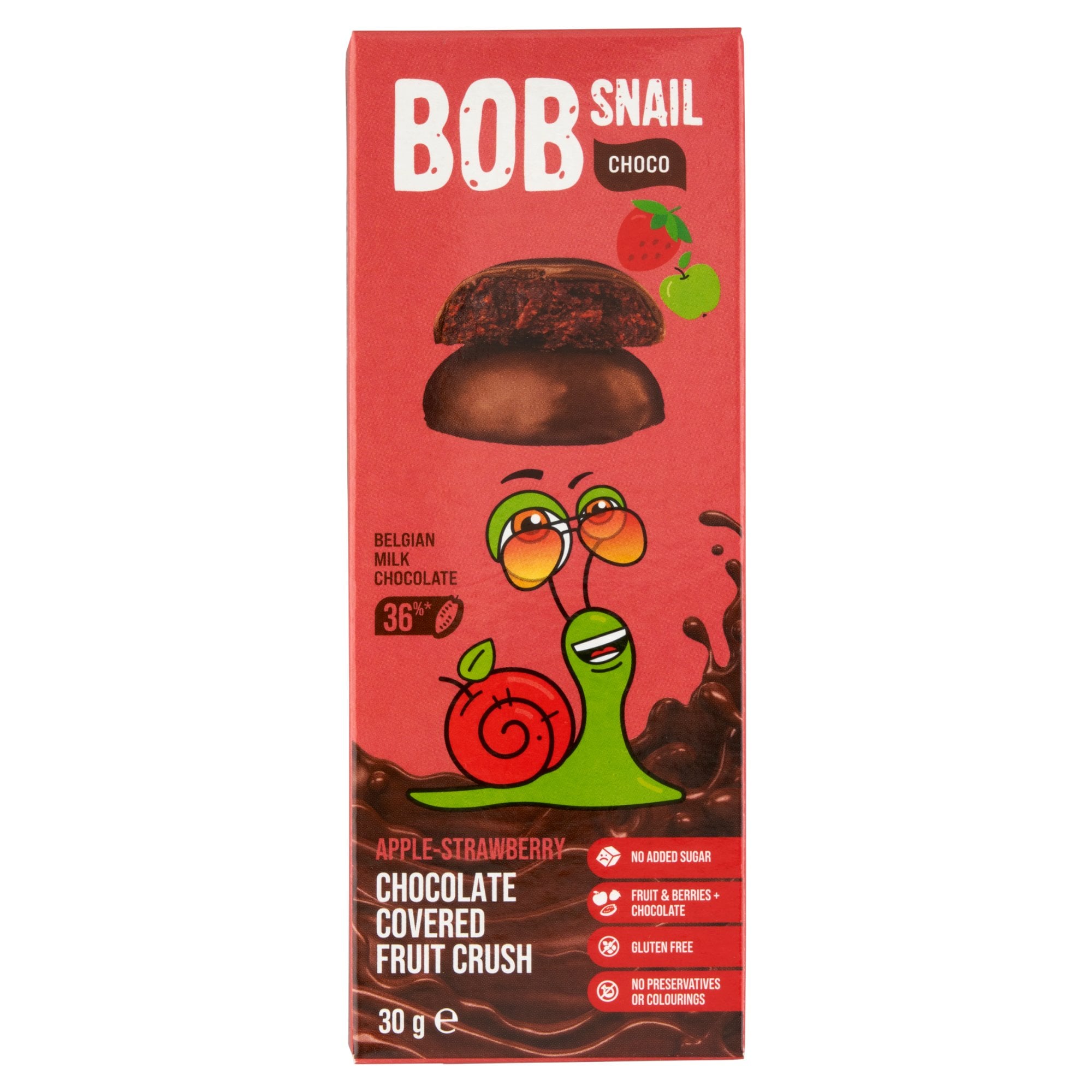 Bob-Snail Gyümölcs snack tejcsokoládé alma-eper