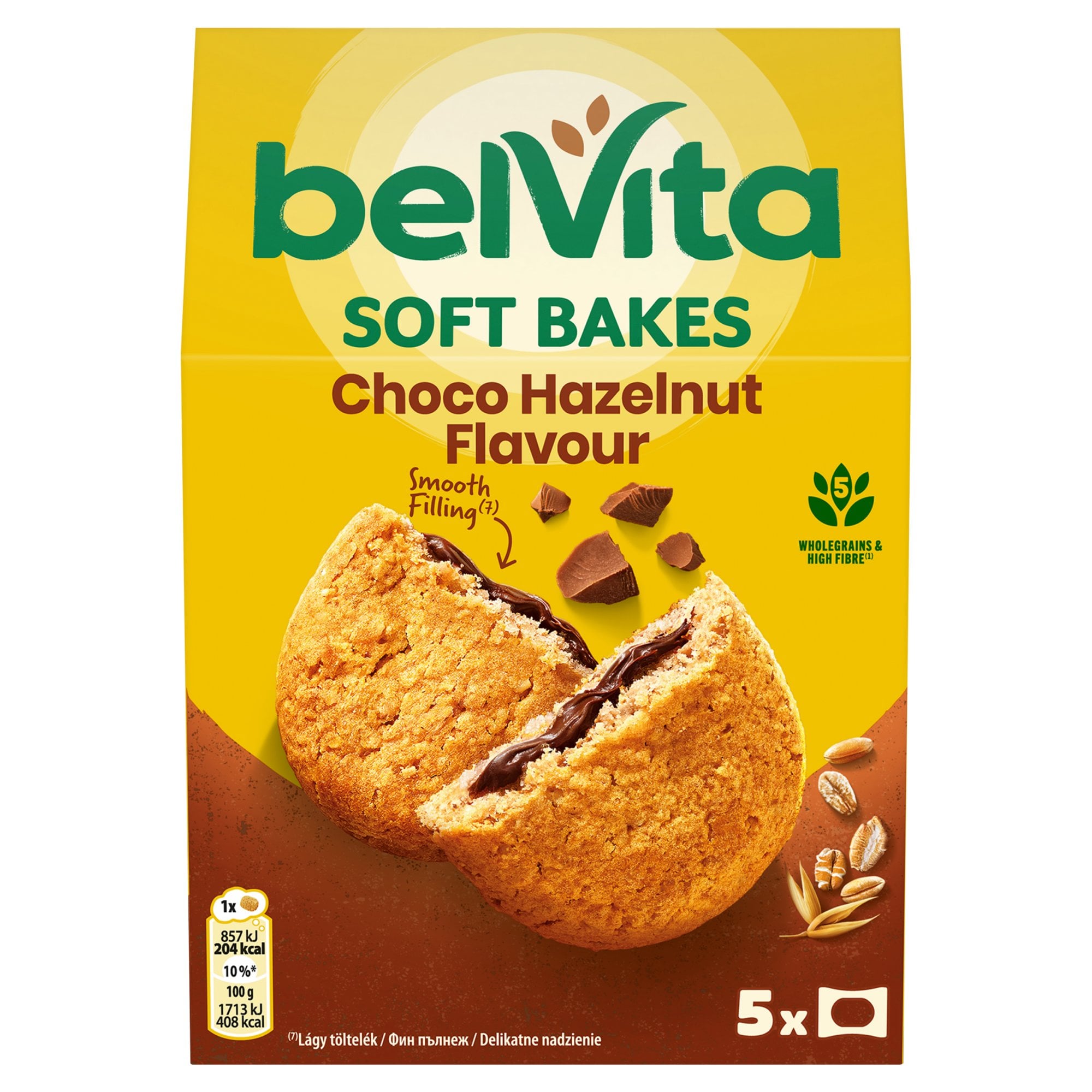 Belvita JóReggelt! Softy gabonás keksz mogyorós ízű kakaós töltelékkel 5 db