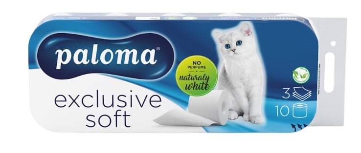 PALOMA Exclusive Soft Naturally fehér 3 rétegű 10 tekercses toalettpapír