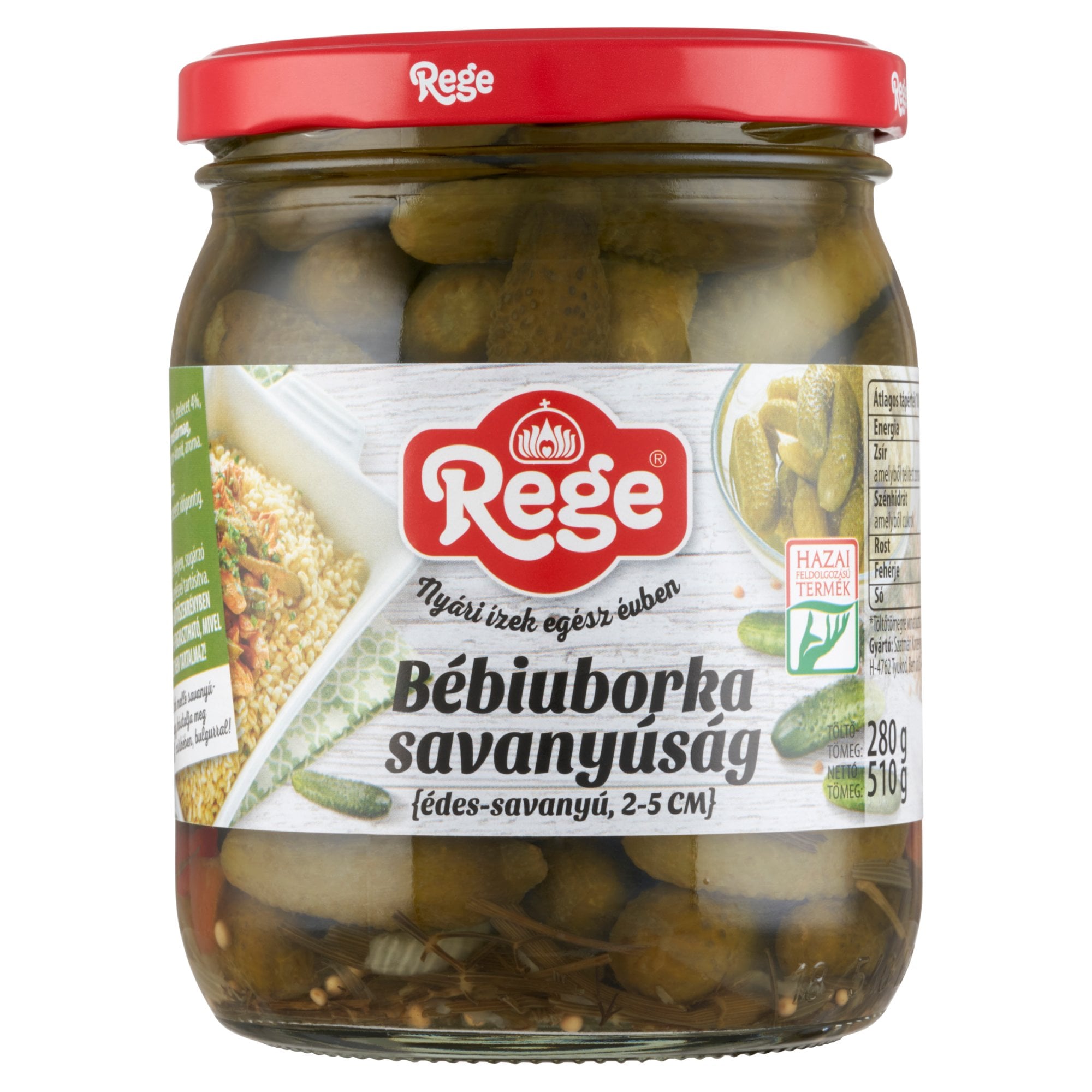 Rege Bébiuborka savanyúság (édes-savanyú, 2-5 cm) (510 g)