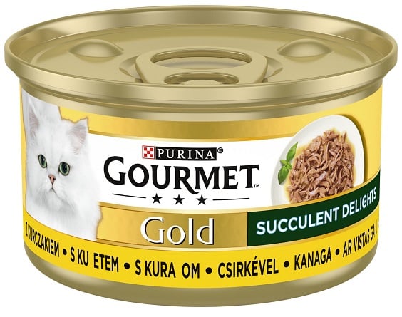 GOURMET GOLD Succulent Delights Csirkével nedves macskaeledel