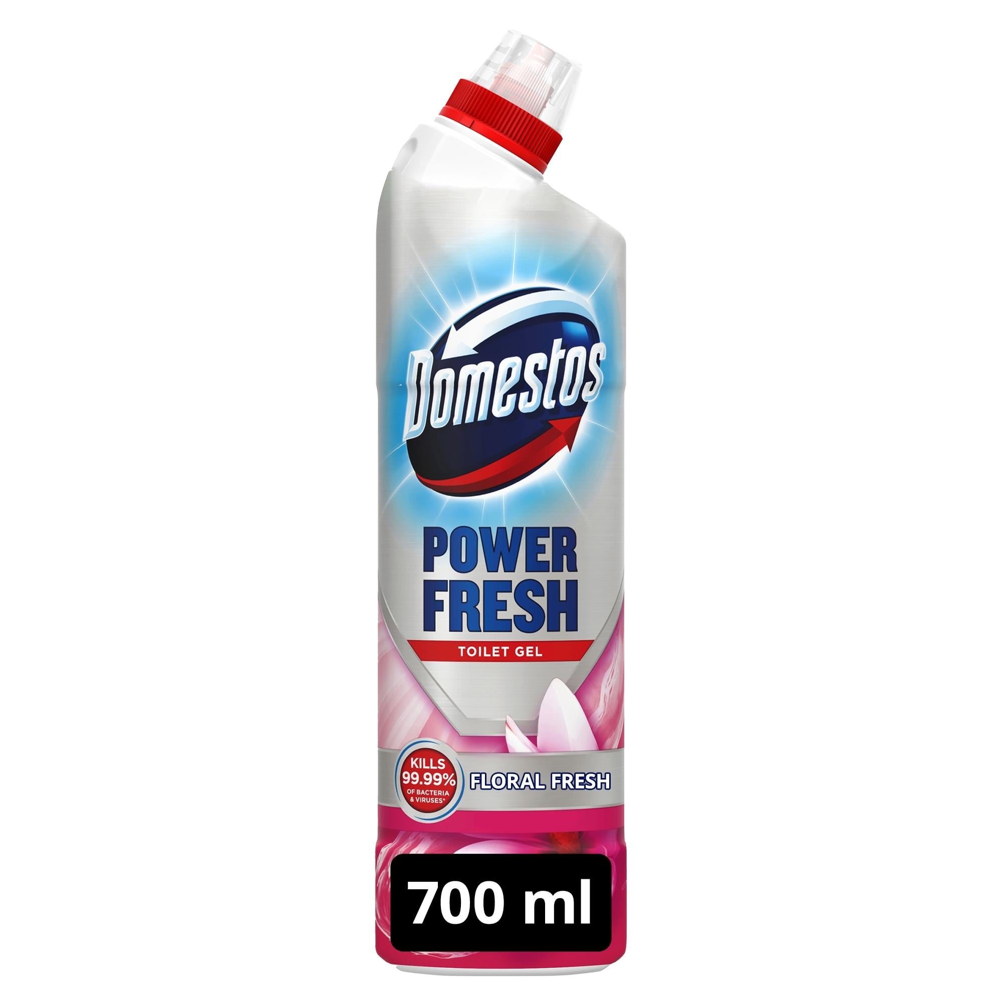 Domestos Power Fresh WC tisztító gél vízkő lerakódás ellen Floral Fresh Intenzív illattal, 700ml