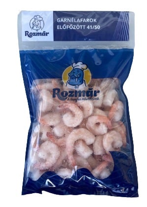 Garnélafarok 41/50 előfőzött, farokvéges, fagyasztott