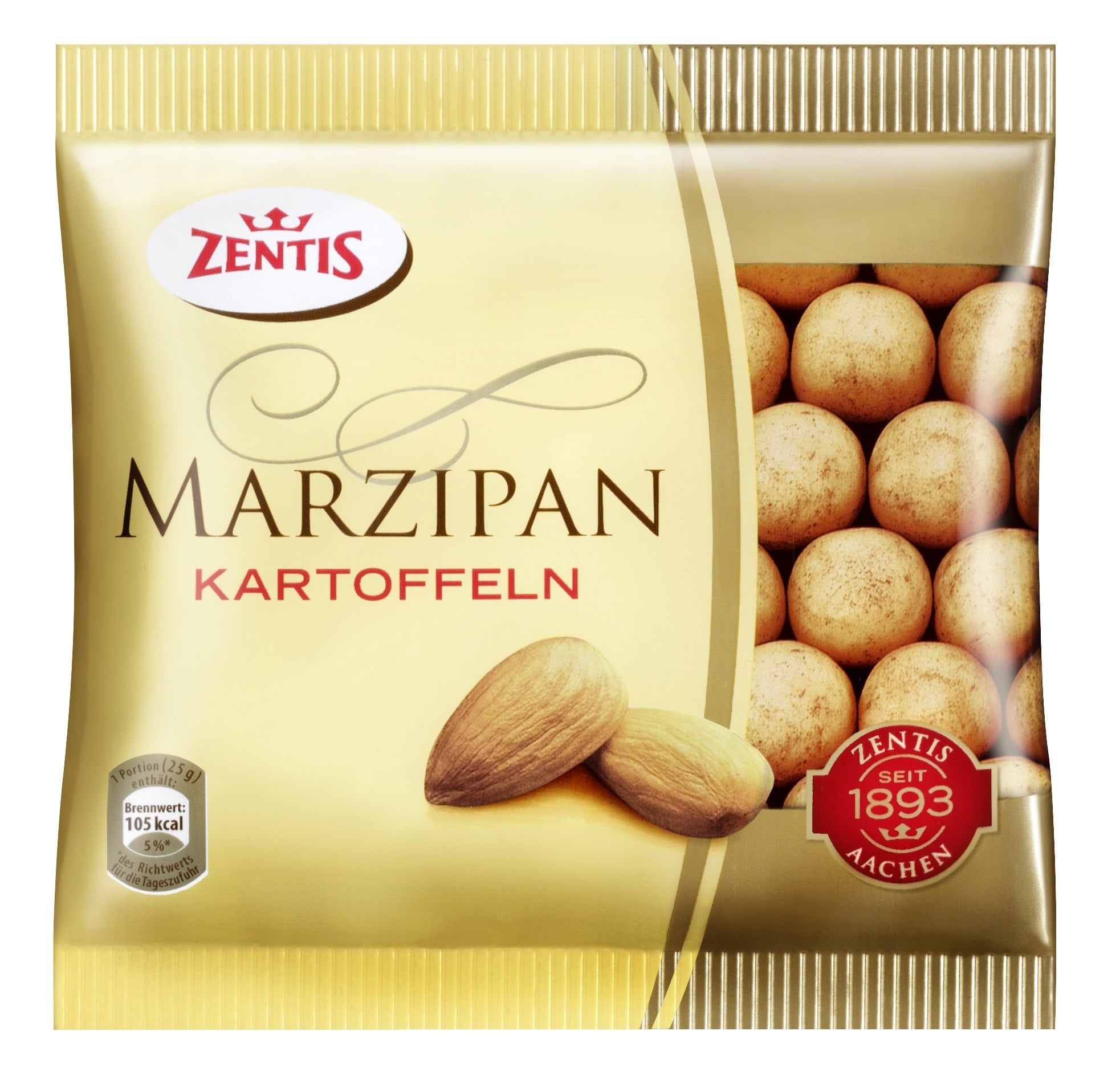 Zentis kakaóporral bevont marcipán burgonya