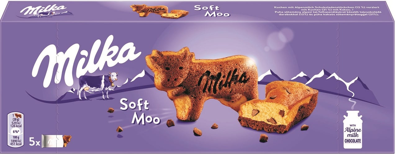 Milka Soft Moo sütemény tejcsokoládé darabokkal 5 db
