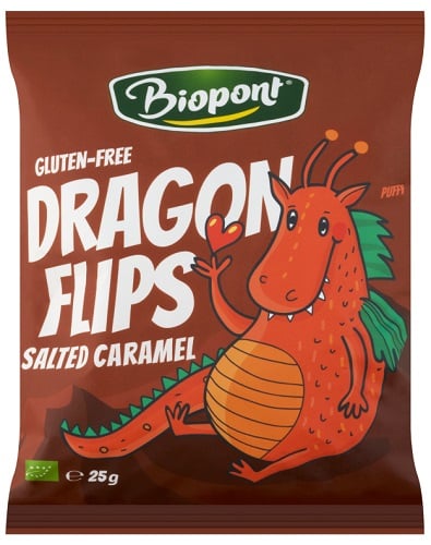 Dragon flips, Kukorica snack, sós-karamellás BIO