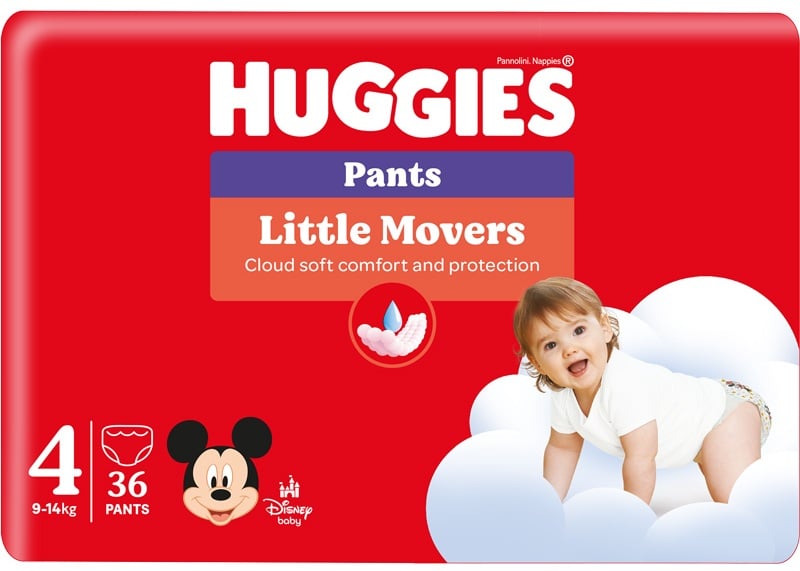 Huggies Little Movers Pants bugyipelenka 4, 9-14 kg
