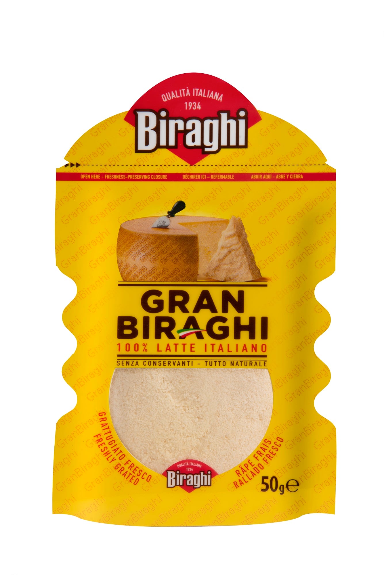 Gran Biraghi Félzsíros, kemény reszelt sajt