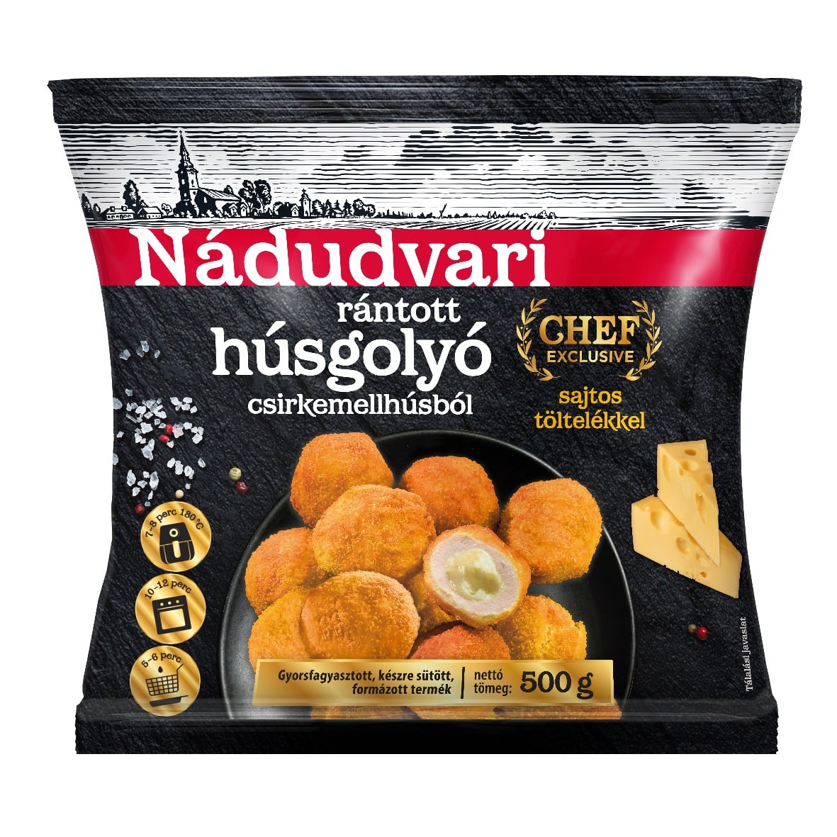 Nádudvari Chef Exclusive rántott húsgolyó csirkemell húsból sajtos töltelékkel
