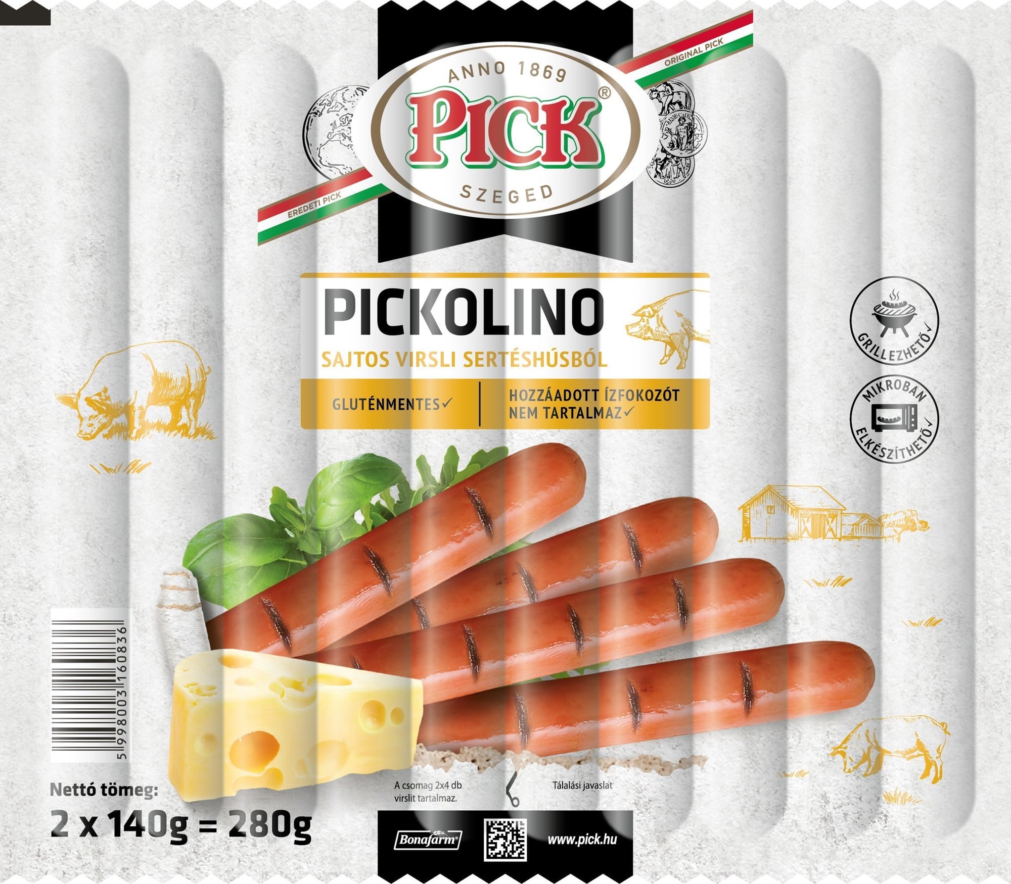 Pick Pickolino sajtos virsli sertéshúsból 2x140g