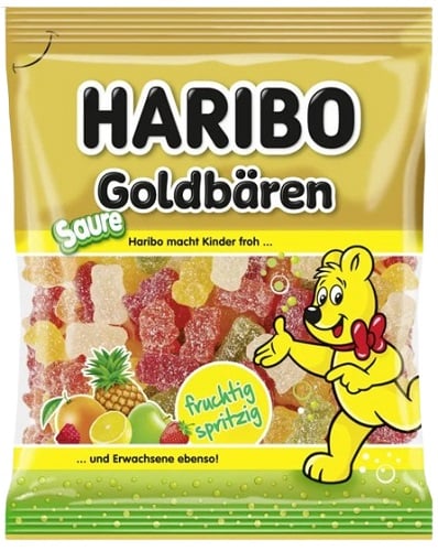 HARIBO Goldbären Sauer Gyümölcsízű gumicukorka
