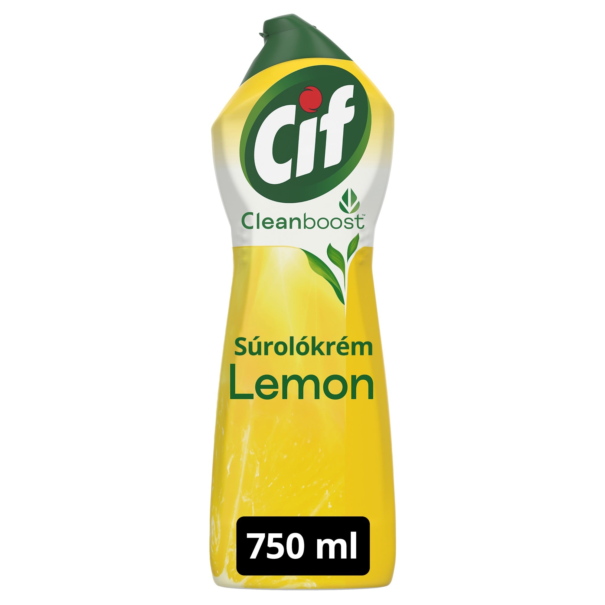 Cif Cleanboost Lemon súrolókrém mikrokristályokkal makacs szennyeződésekre, 750 ml
