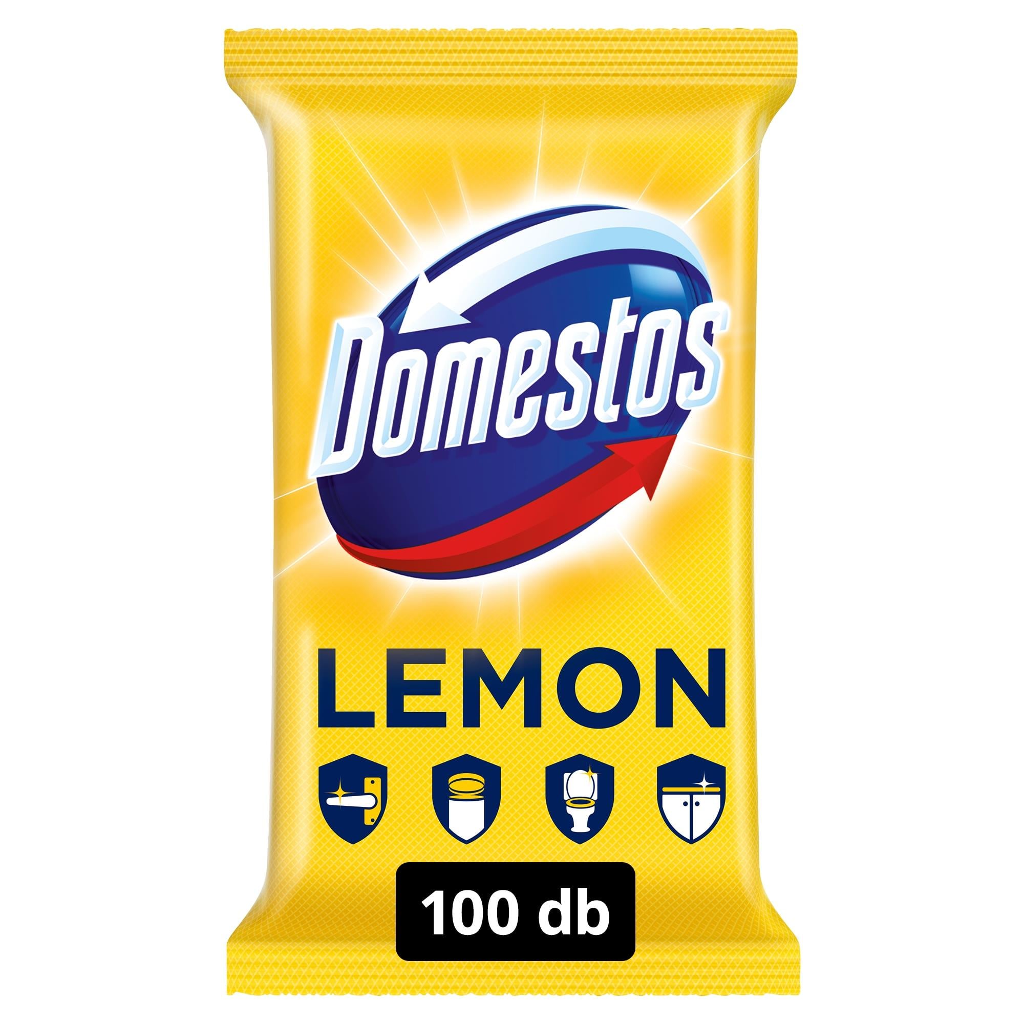 Domestos Lemon fertőtlenítő hatású higiénikus törlőkendő, 100 db