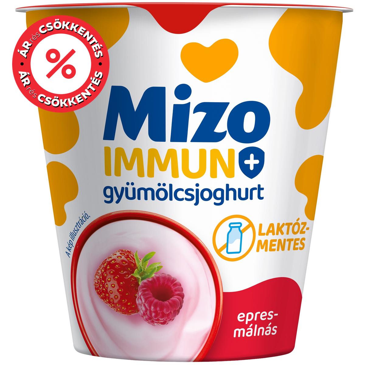 Mizo Immun+ Laktózmentes Epres-málnás gyümölcsjoghurt