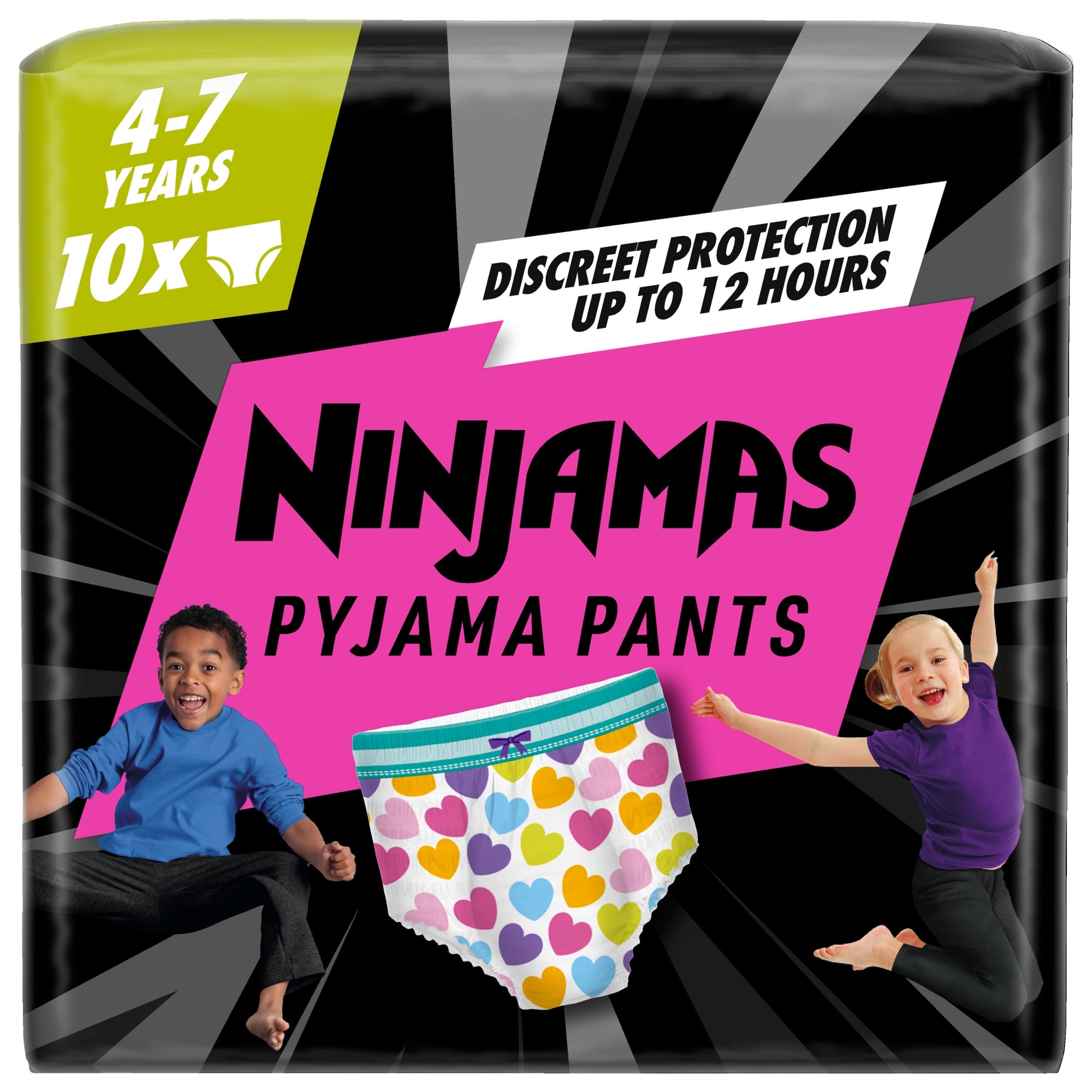 Ninjamas Pyjama Pants Bugyipelenka, Szívecskés, 4-7 év, 10 db