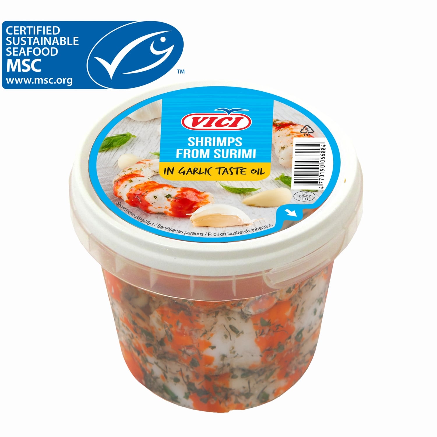VICI, Óriás surimi rákfarok fokhagymás olajban, MSC