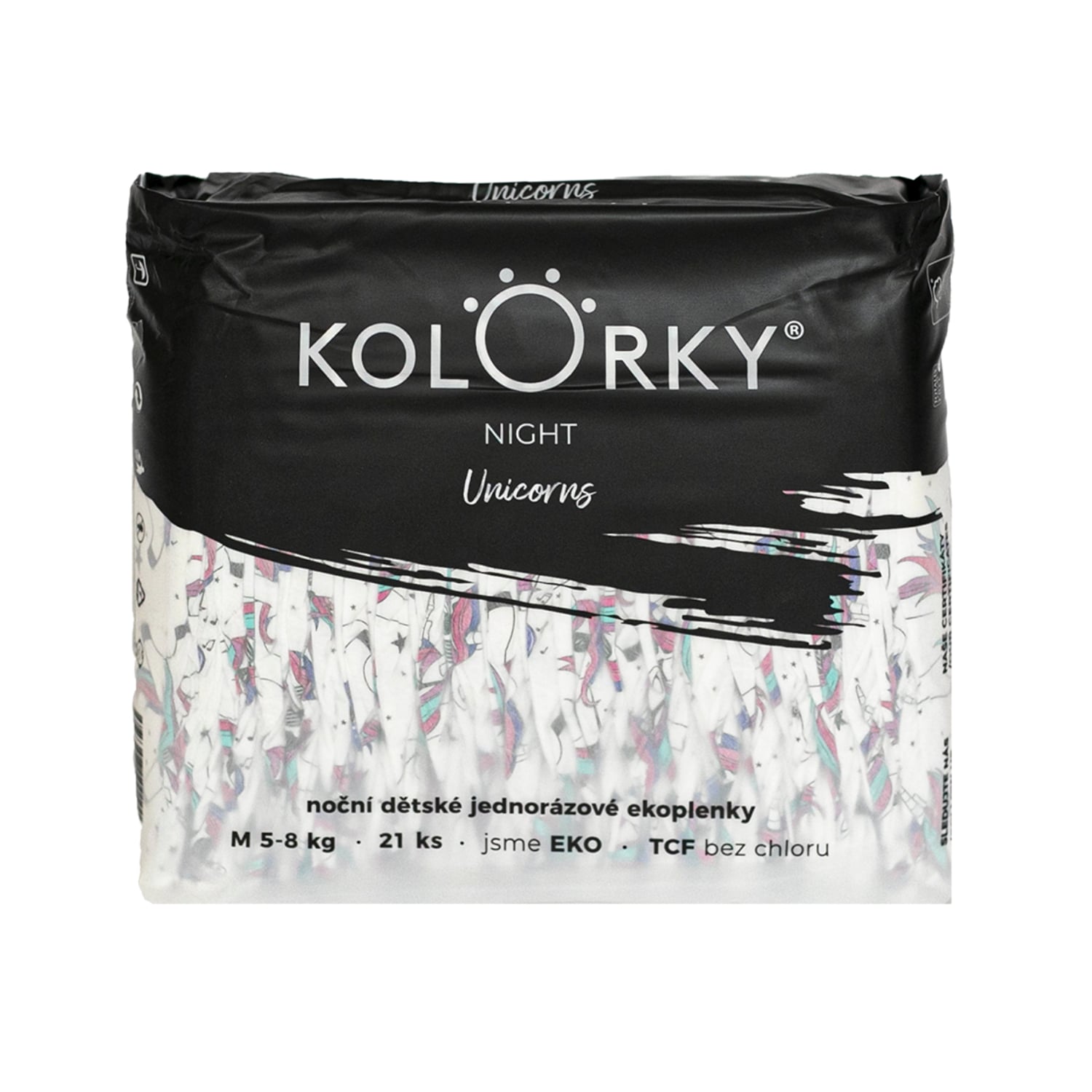 Kolorky Night Unikornis Öko pelenka L (8-13kg) 4-es méret