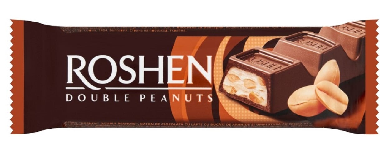 Roshen tejcsokoládé szelet dupla földimogyorós