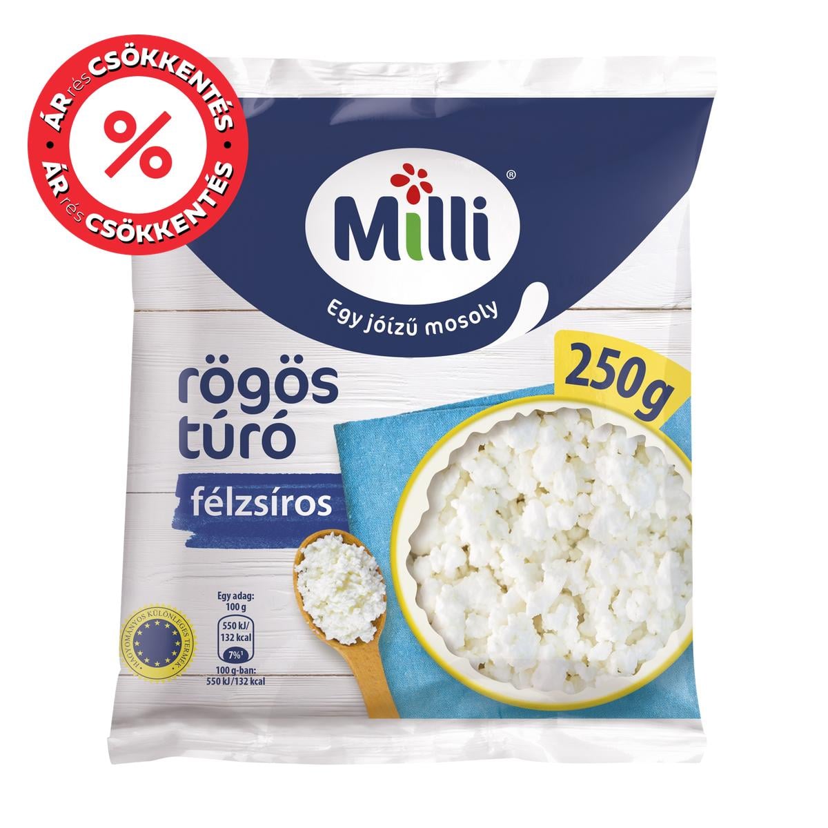 Milli Félzsíros rögös tehéntúró