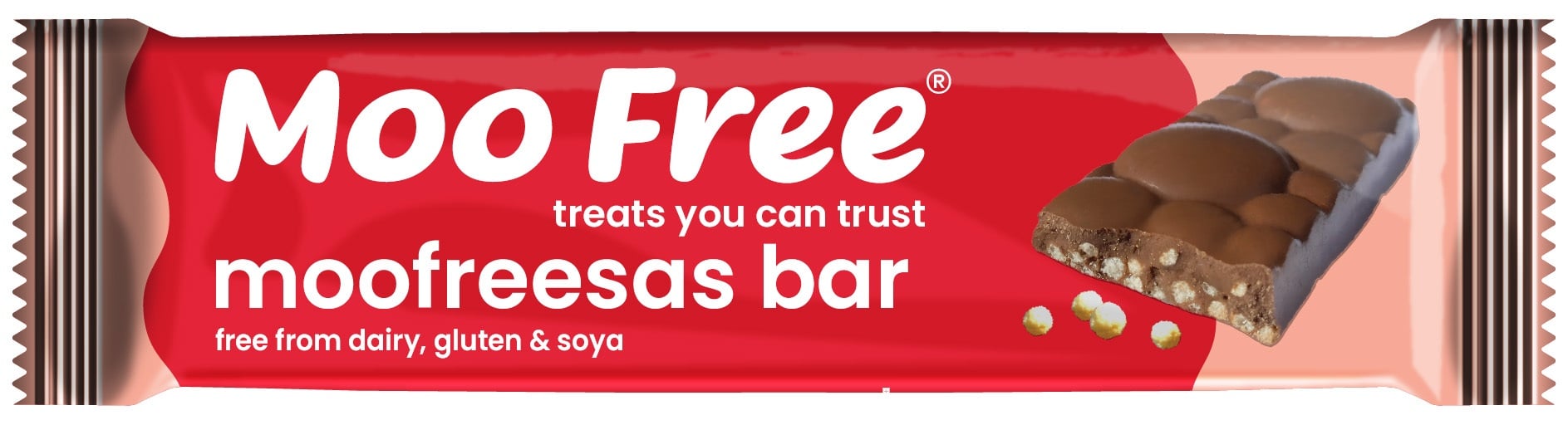 Moo Free Bubble Moofreesas Tejmentes Csokoládé szelet ropogós rizzsel, gluténmentes