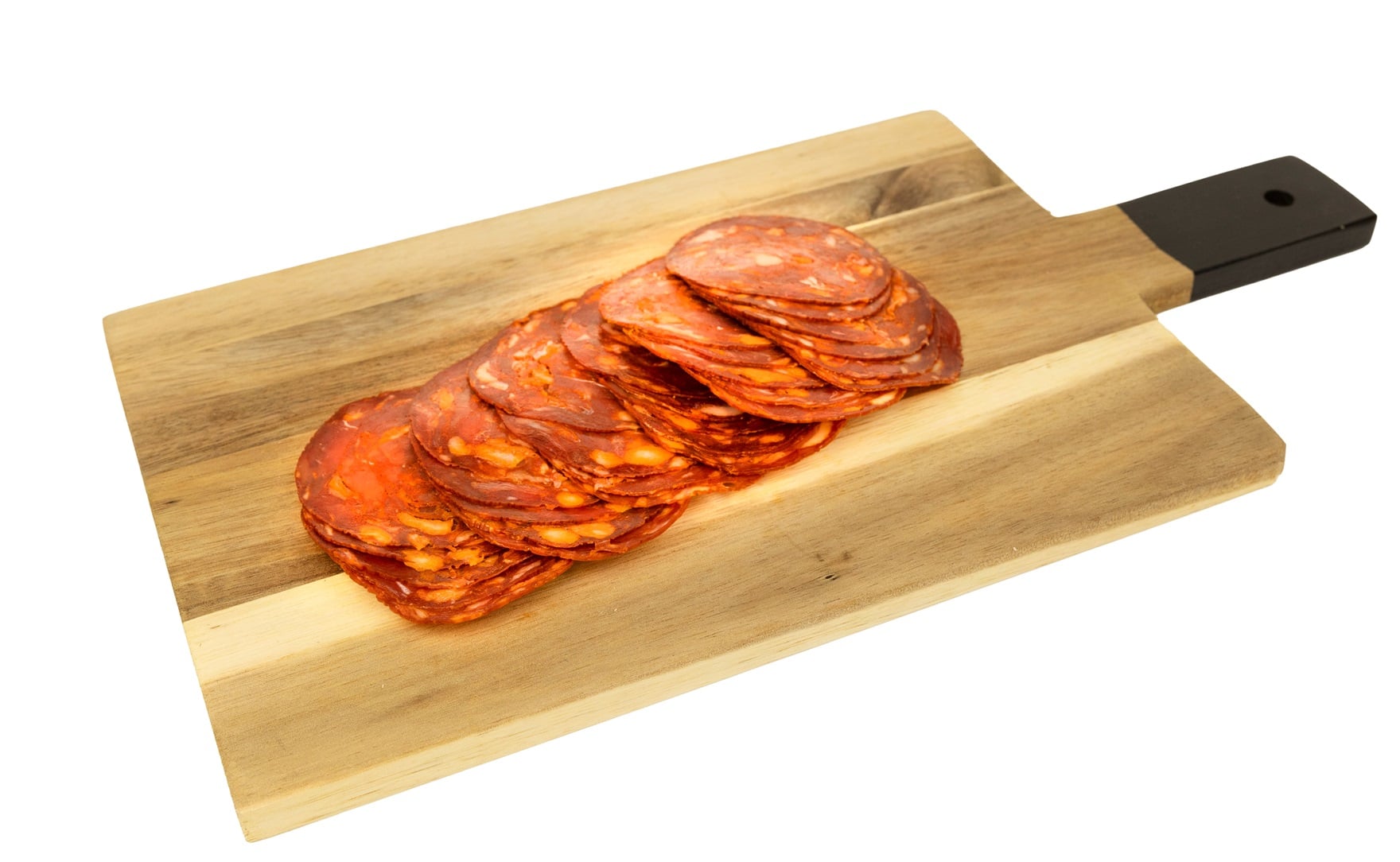 Kifli Delikátesz Chorizo Picante sertéshús felhasználásval, szárításos érleléssel készült enyhén csípős, félszáraz, vastagkolbász, szeletelt