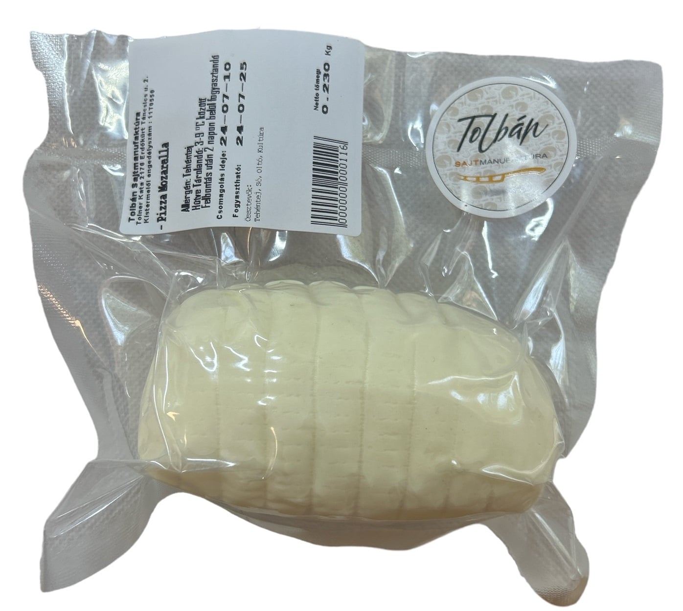 Tolbán Sajtmanufaktúra Pizza mozzarella