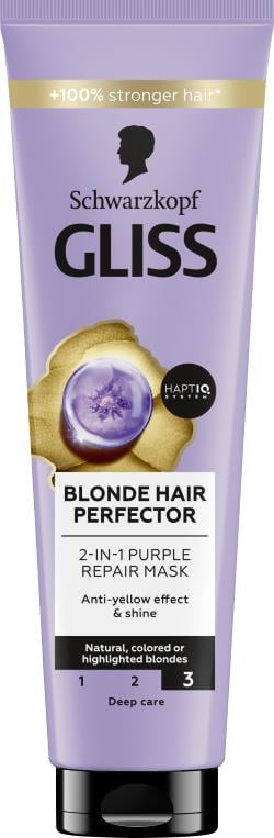 Gliss hamvasító 2 az 1-ben hajpakolás Blonde Perfector