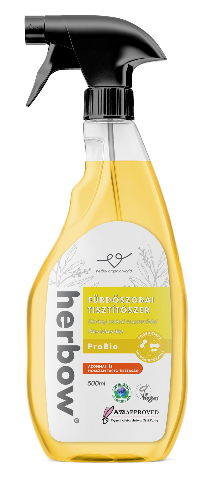 Herbow Fürdőszobai tisztító Probiotikus spray Friss citrus illattal