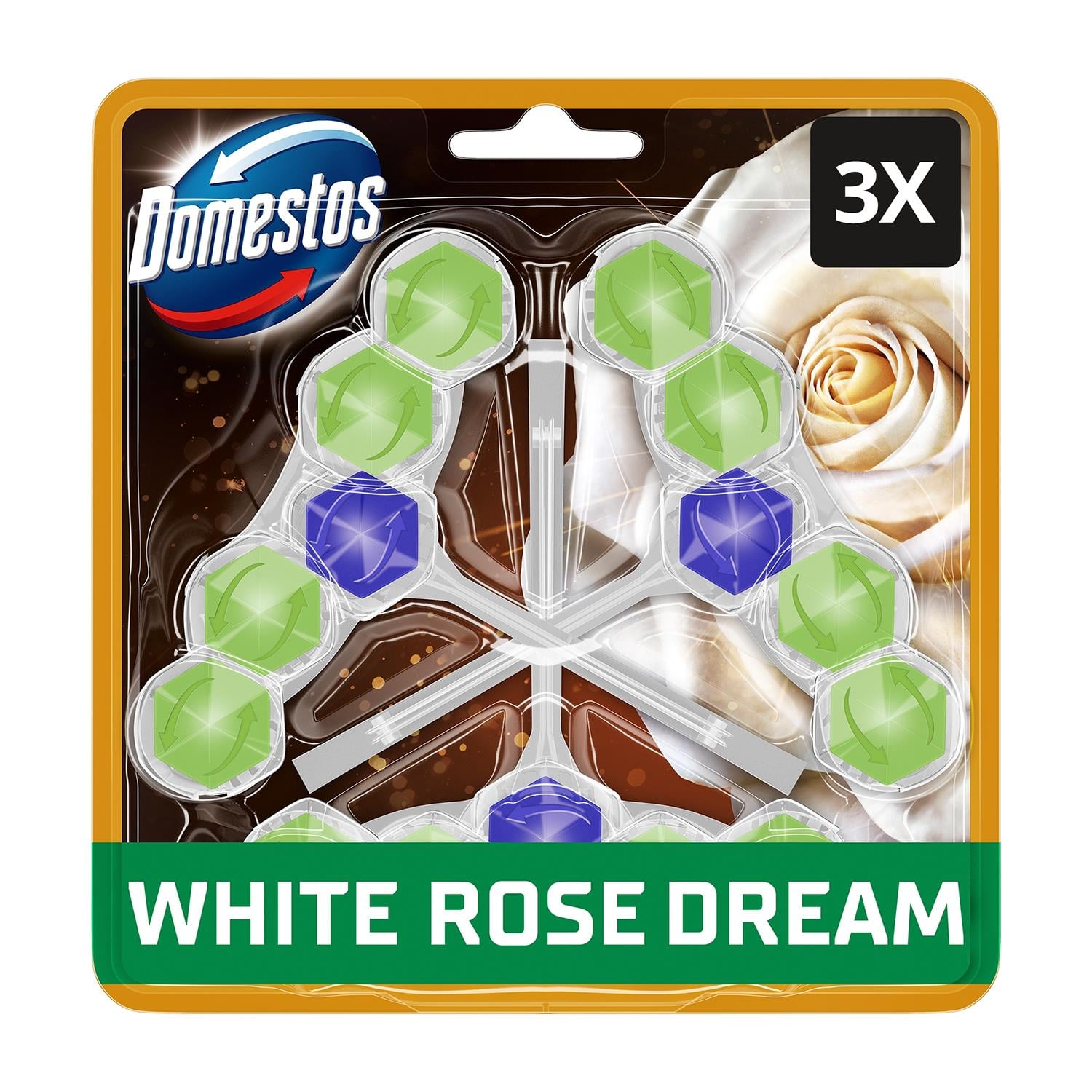 Domestos Aroma Lux White Rose WC illatosító blokk, 3x50g