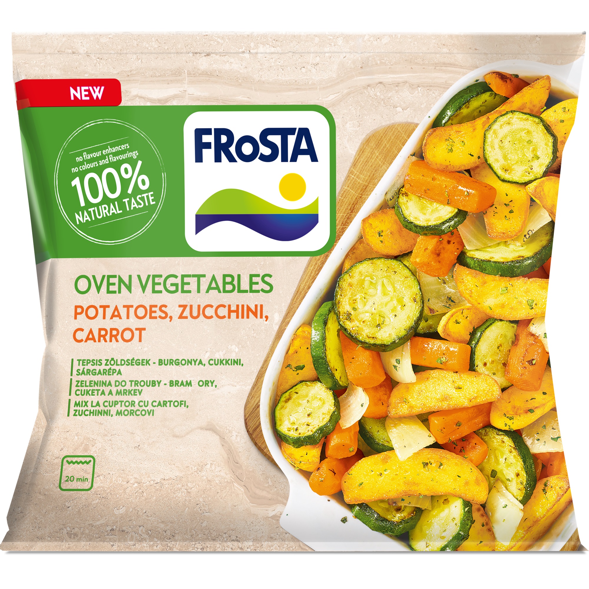 FRoSTA Tepsis zöldségek-burgonya, cukkini, sárgarépa