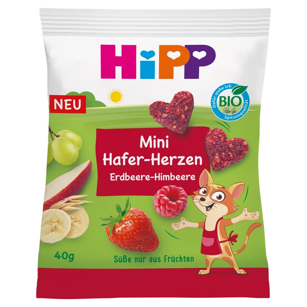 Hipp Bio Mini zabszívek eper-málna 3 éves kortól