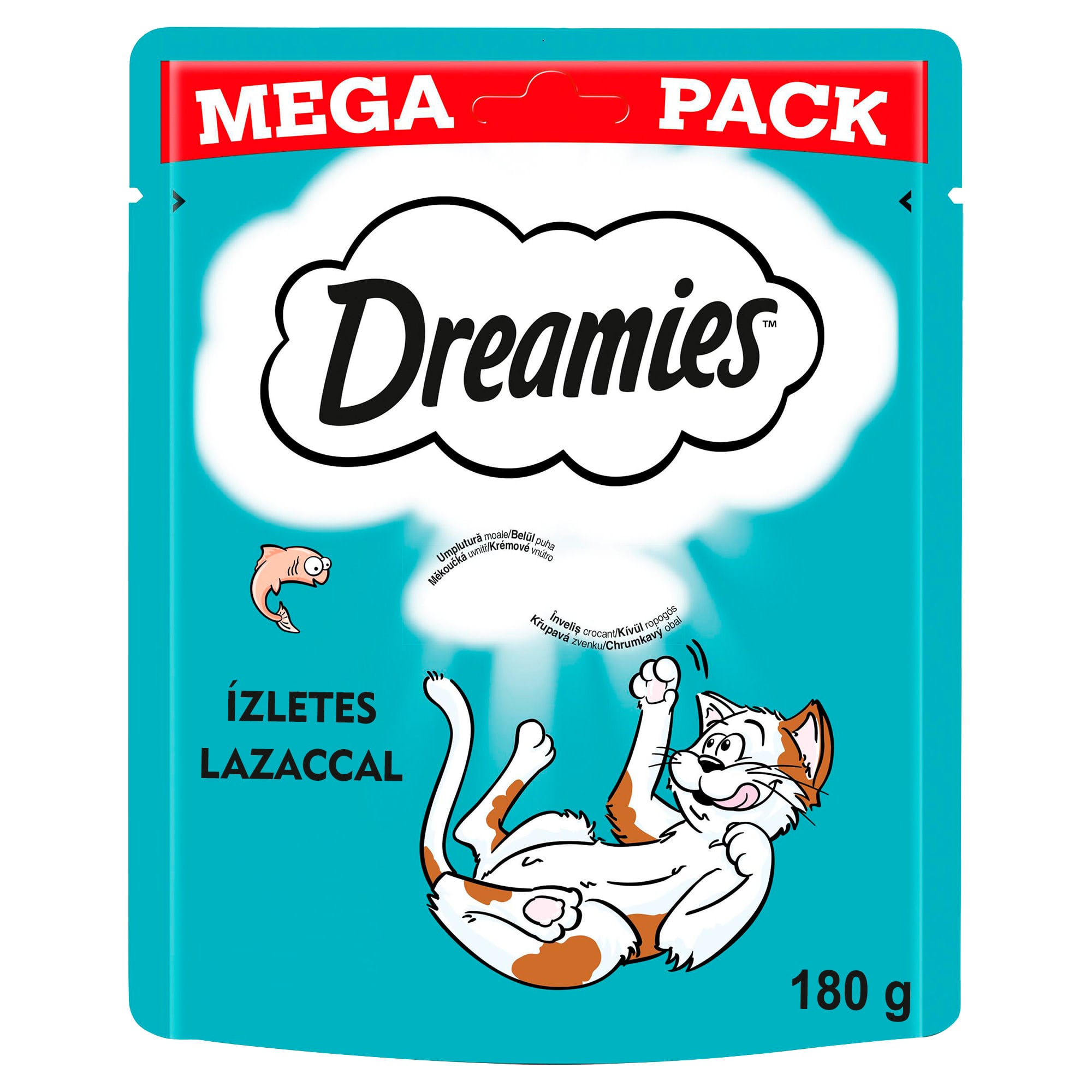 Dreamies jutalomfalat macskák számára lazaccal