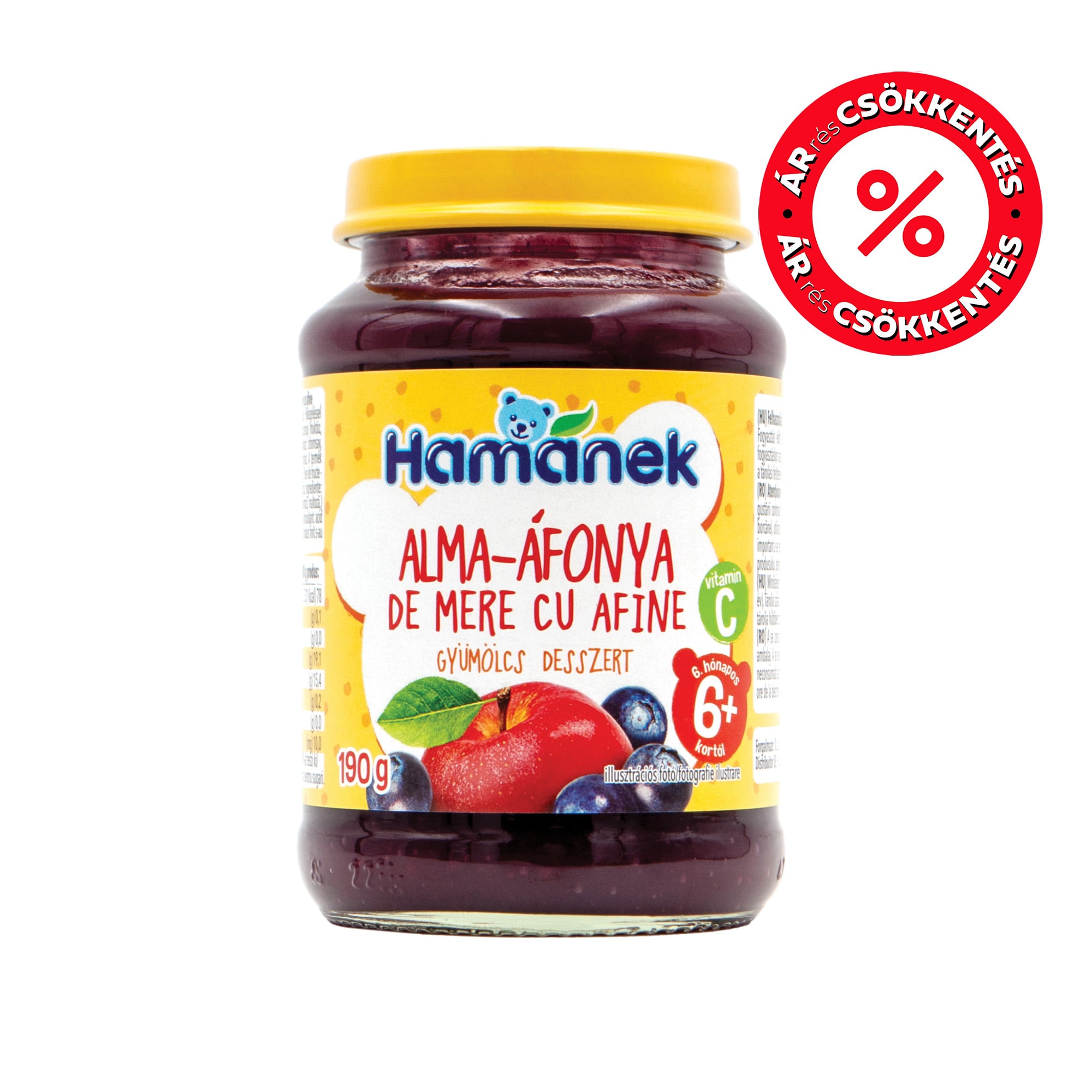 Hamánek desszert alma áfonya 6 hónapos kortól