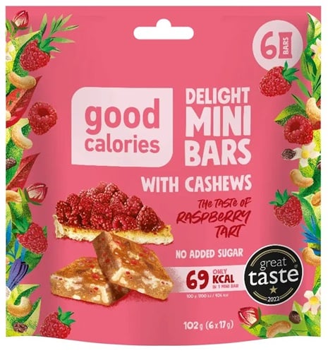 Good Calories Mini málna ízű szeletek kesudióval