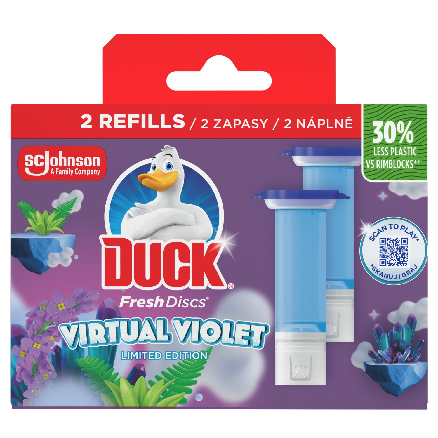 Duck® Fresh Discs® 2 darabos WC-öblítő korong utántöltő - Virtual Violet