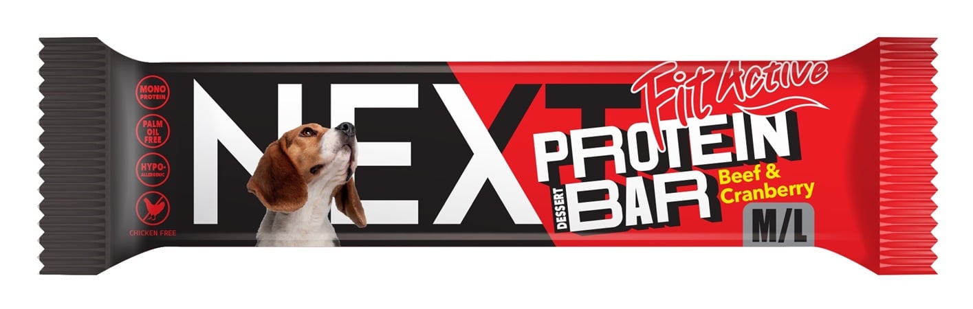FitActive Next proteines jutalomfalat felnőtt kutyáknak, marha-vörösáfonya