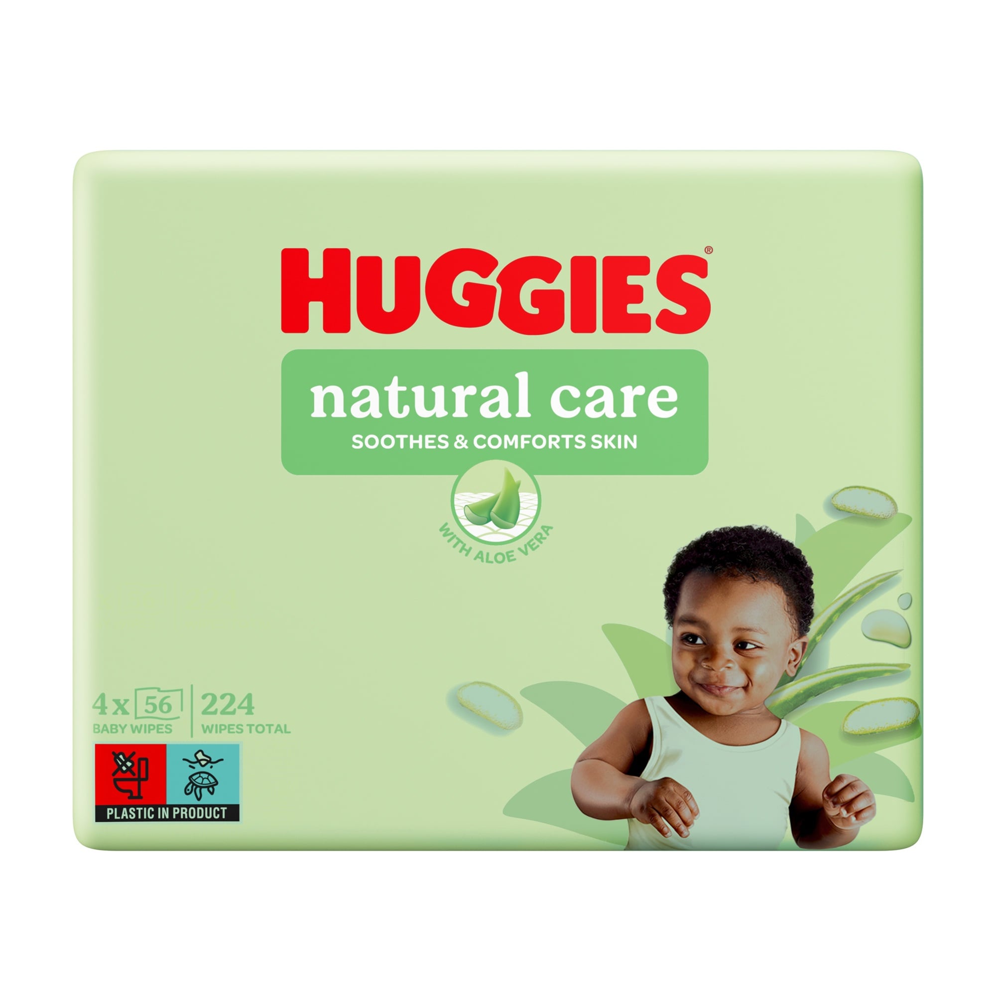 Huggies Natural Care törlőkendő Quad 56x4db