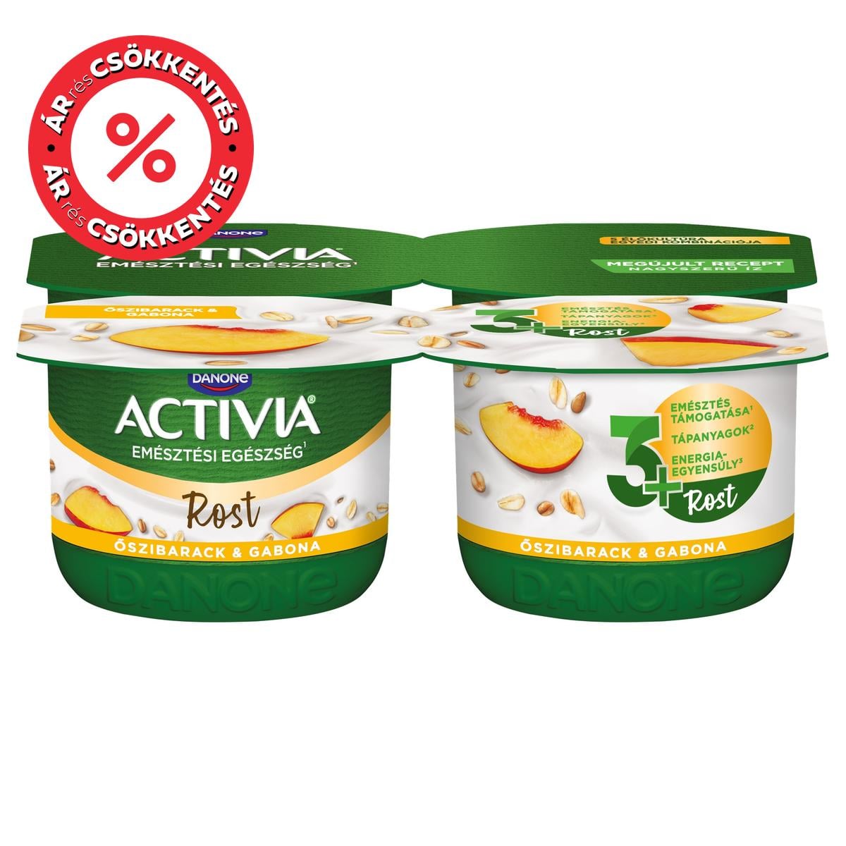 Danone Activia őszibarackos-gabonás élőflórás joghurt (4x120g)