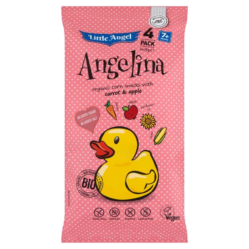 Little Angel Angelina Kukoricás snack, répával és almával BIO 4x15g