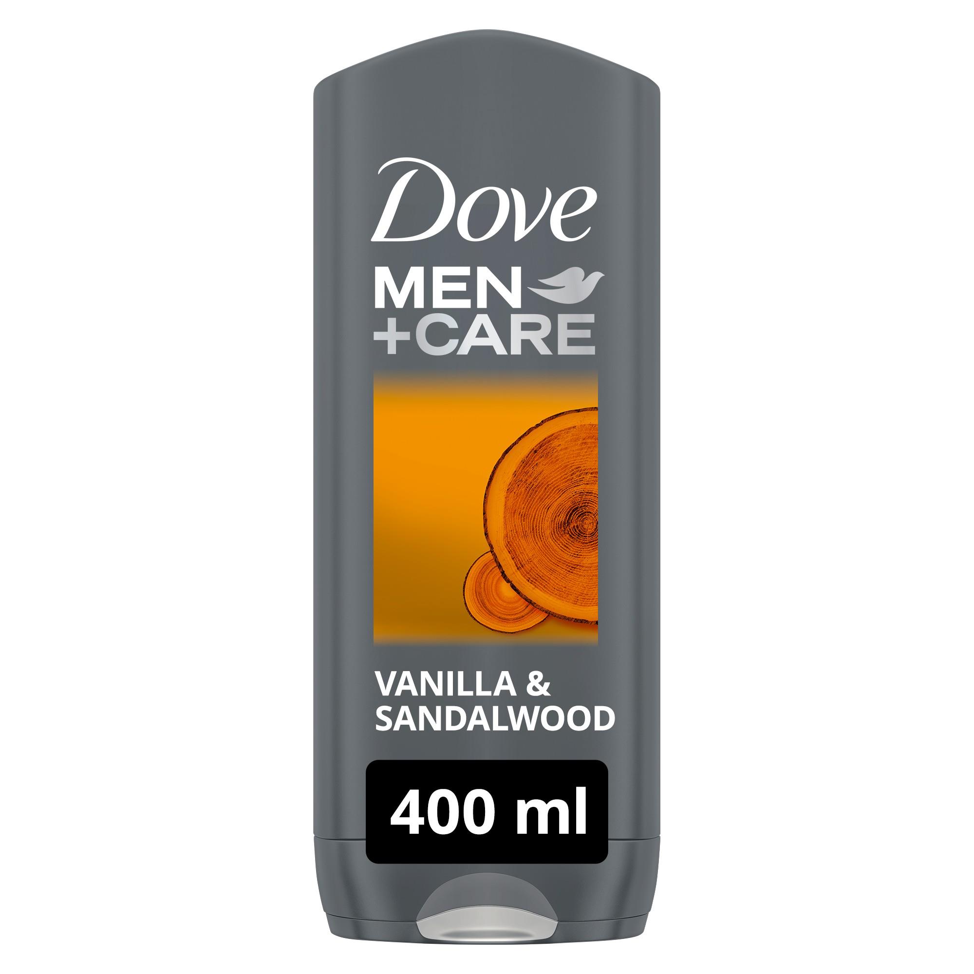 Dove Men+Care Sandalwood & Vanilla férfi tusfürdő, 400 ml
