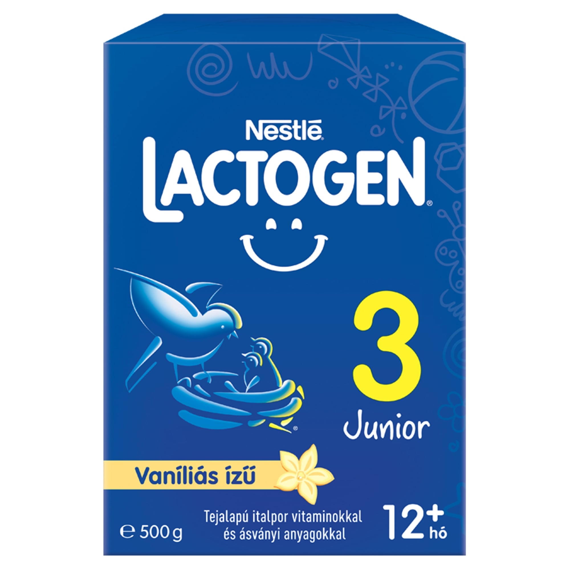 Lactogen 3 Junior Vaníliás ízű Tejalapú italpor vitaminokkal és ásványi anyagokkal 12 hónapos kortól 500 g