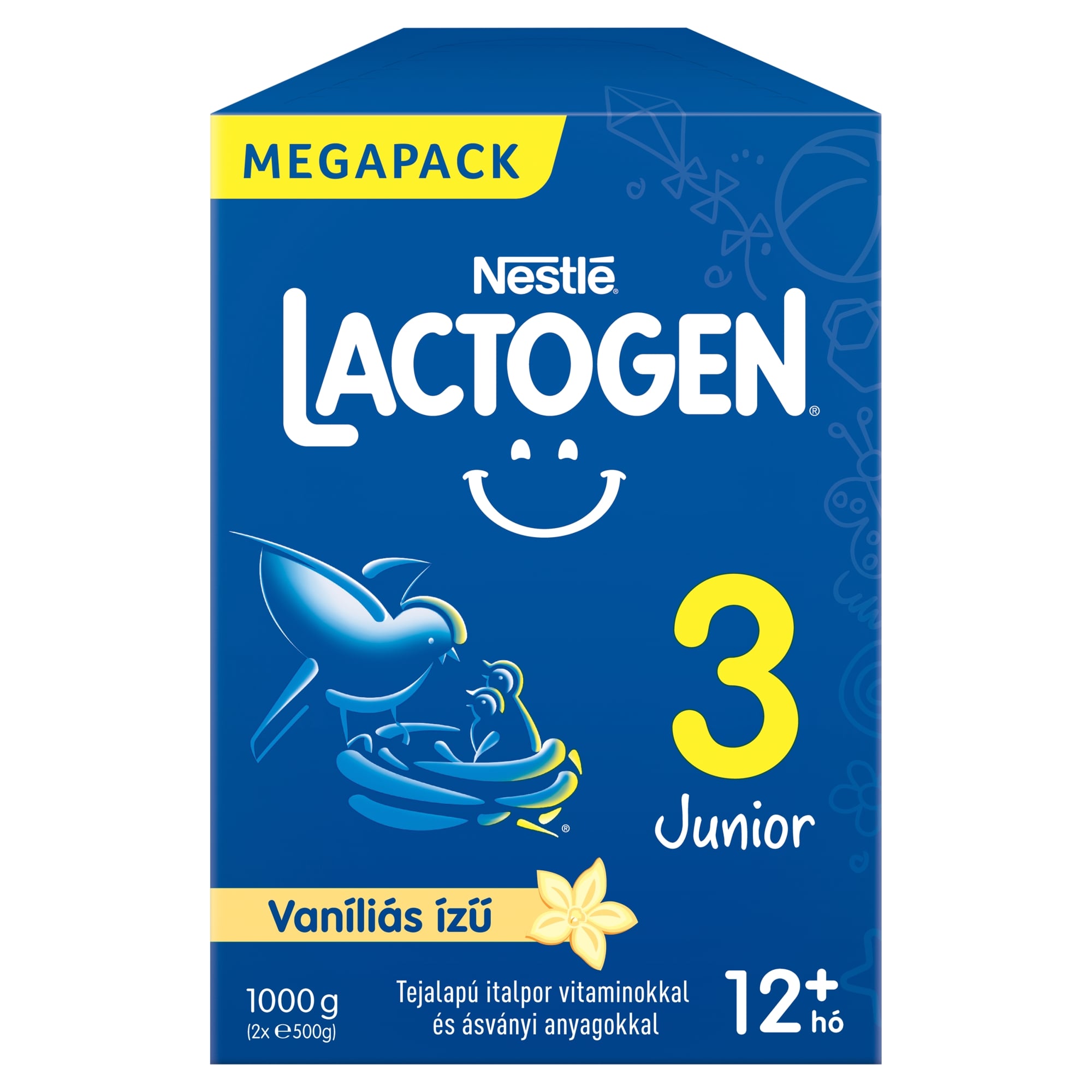 Lactogen 3 Junior Vaníliás ízű Tejalapú italpor vitaminokkal és ásványi anyagokkal 12 hónapos kortól 1000 g