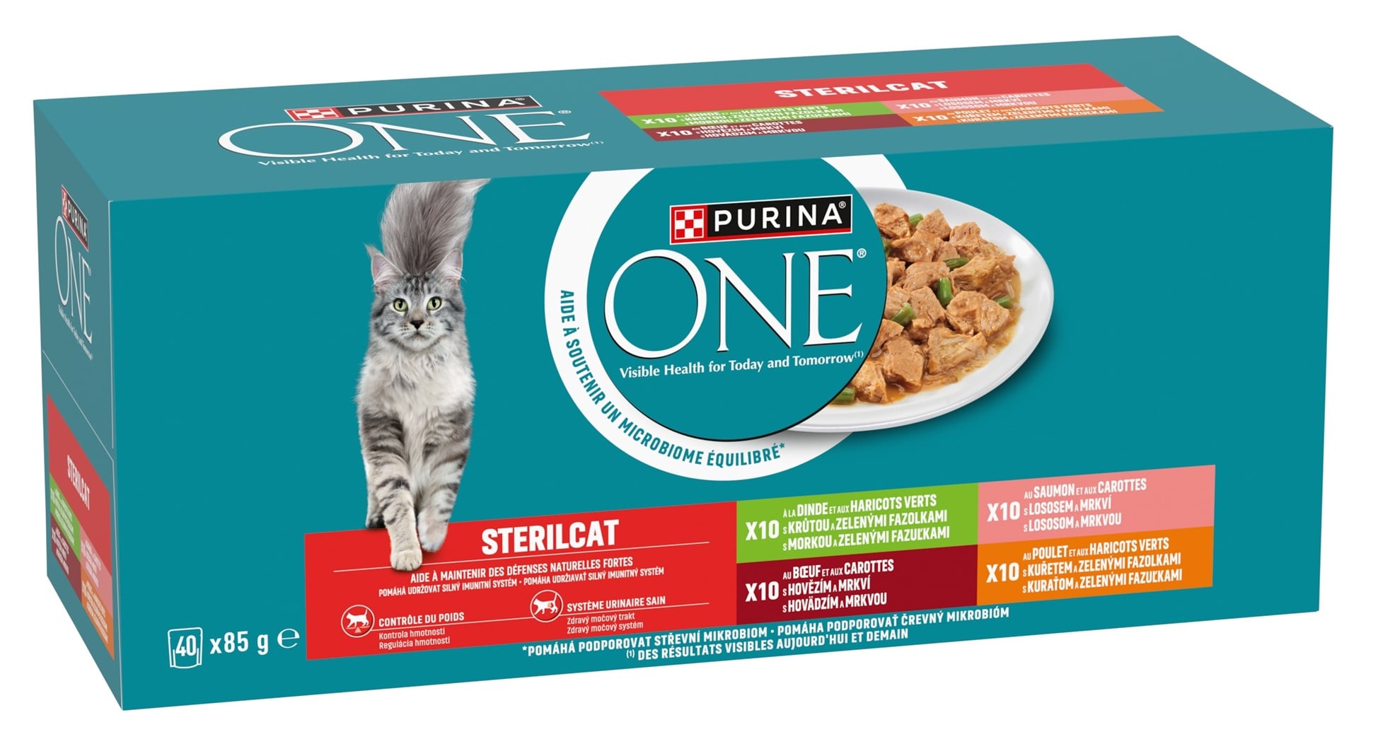 Purina One Sterilcat Marhával/lazaccal/pulykával/csirkével nedves macskaeledel (40x85g)