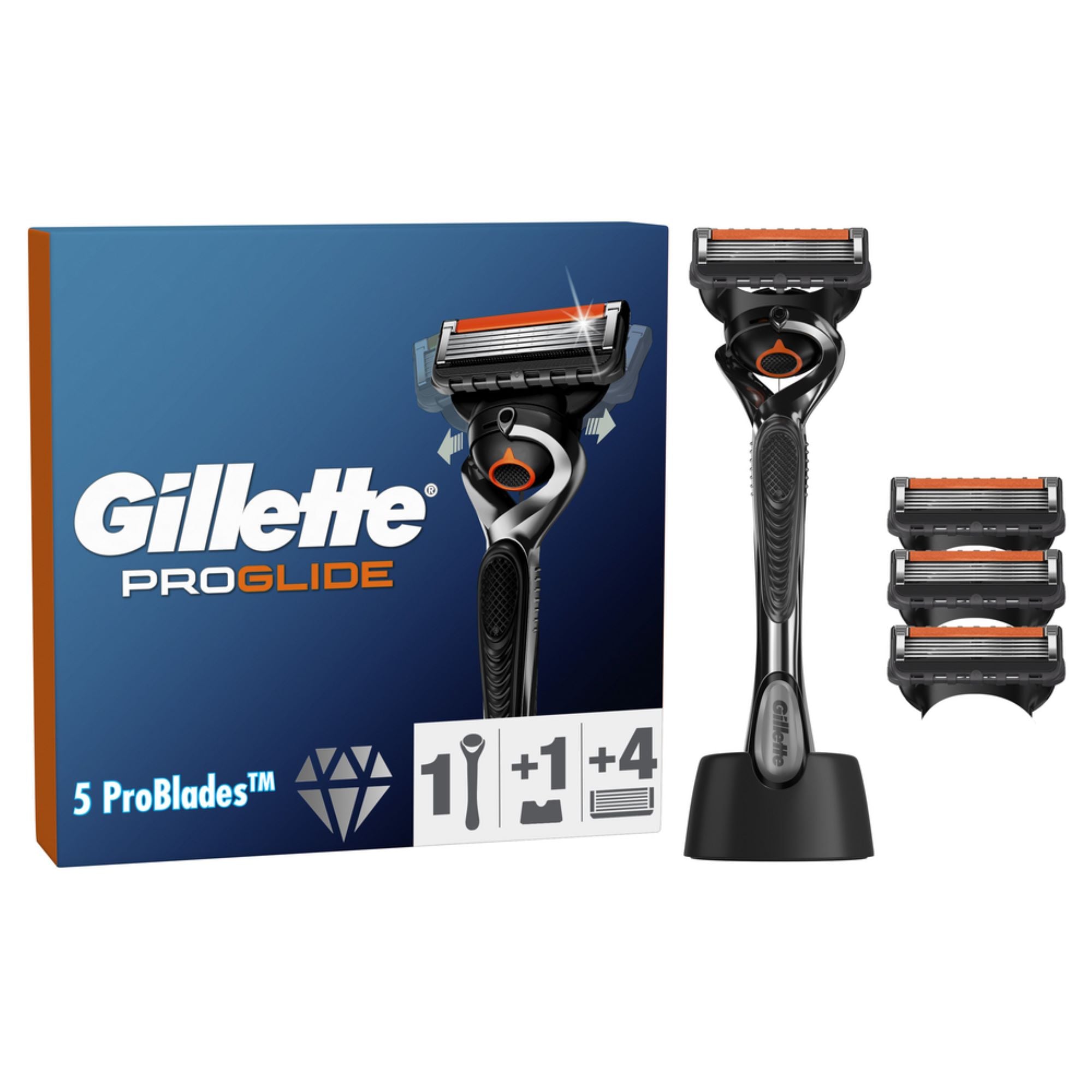 Gillette ProGlide Férfi Borotva 4 db Borotvabetéttel, Borotvatartóval