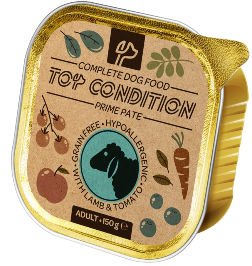 Top Condition alutálkás nedves kutyaeledel, bárány-paradicsom
