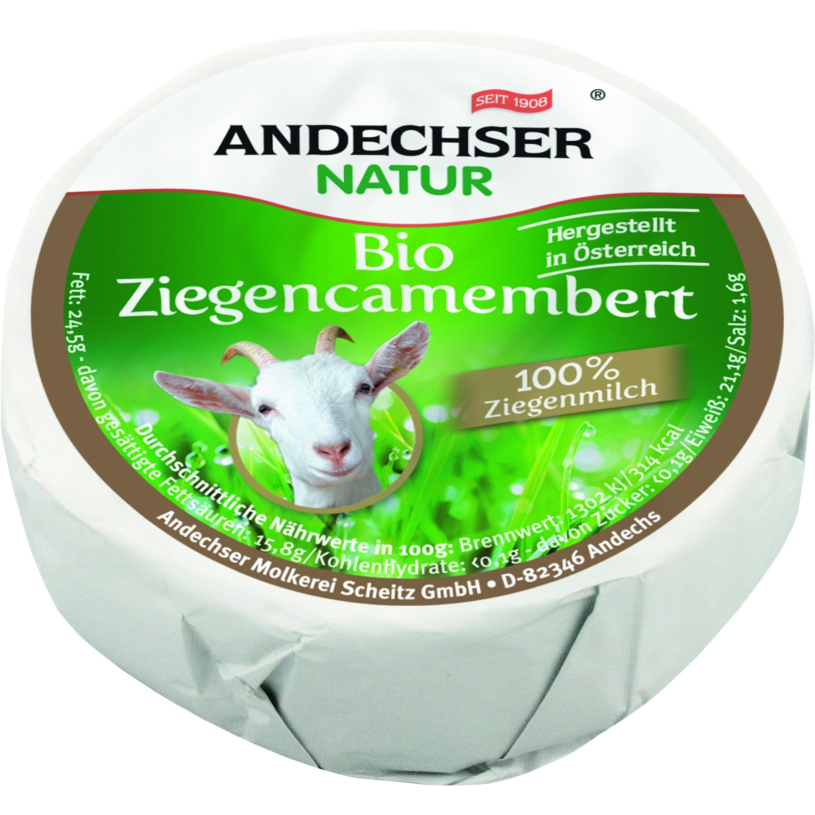Andechser Bio camembert sajt kecsketejből