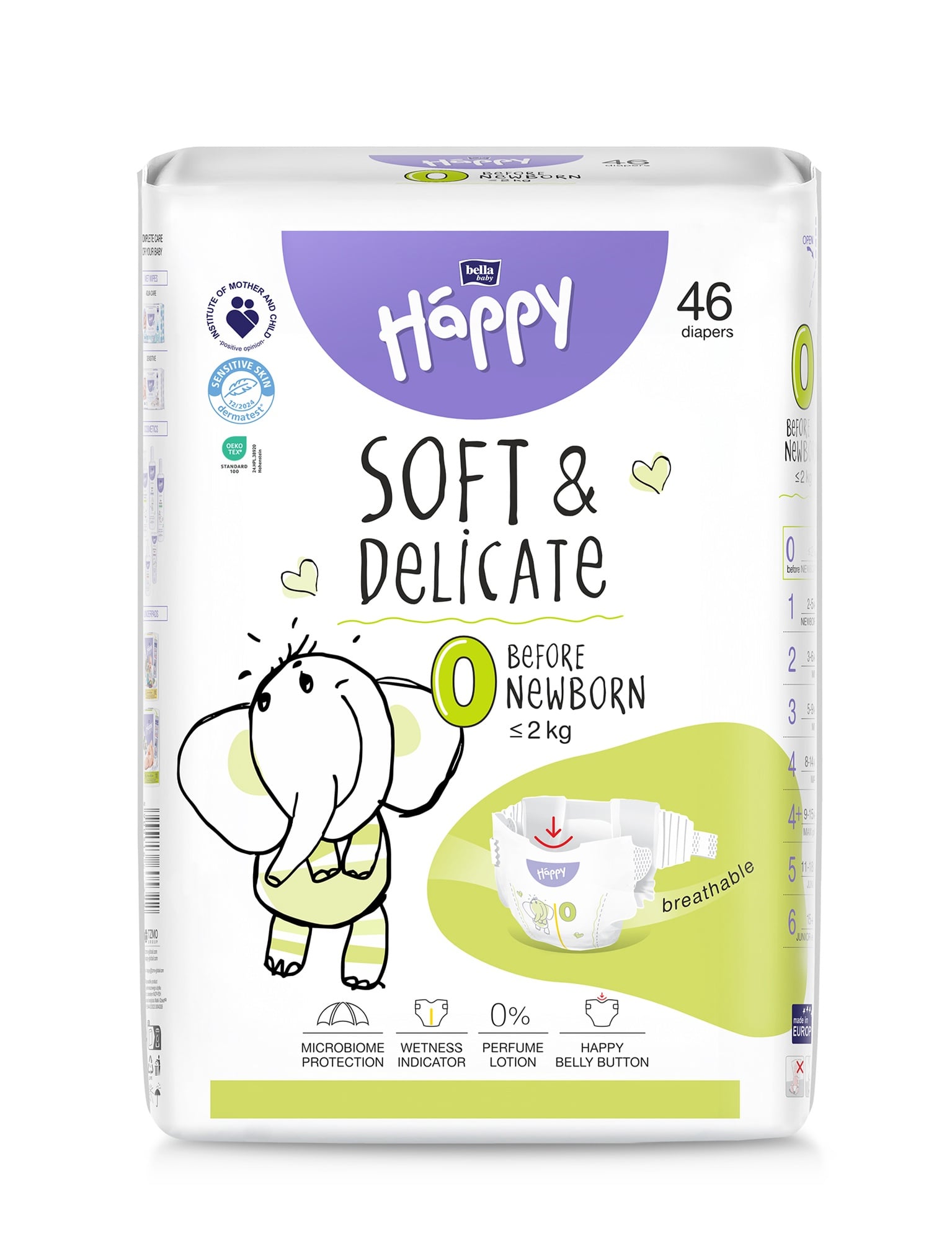 Bella Baby Happy Before Newborn eldobható pelenka, méret: 0 (<2kg)
