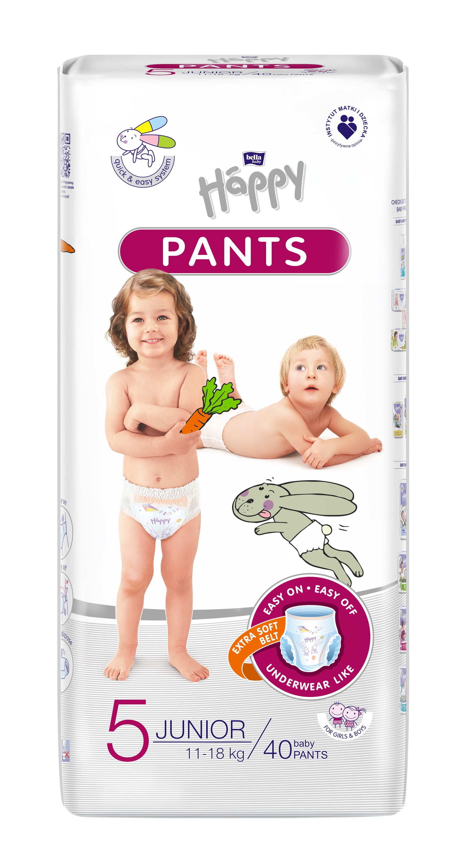 Bella Baby  Happy Pants Junior eldobható pelenka, méret: 5, (11-18kg)