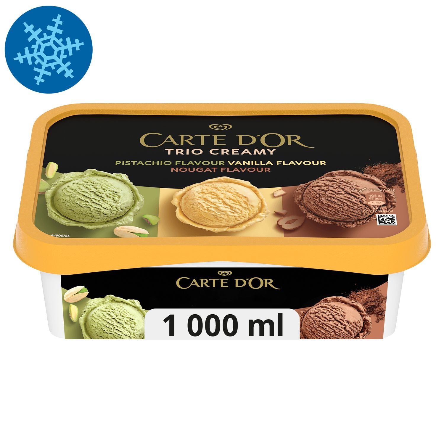 CARTE D'OR Jégkrém Trio Creamy Pisztácia-Vanília-Nugát